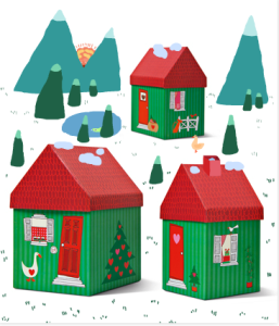 Cardboard gift box houses from Tiger